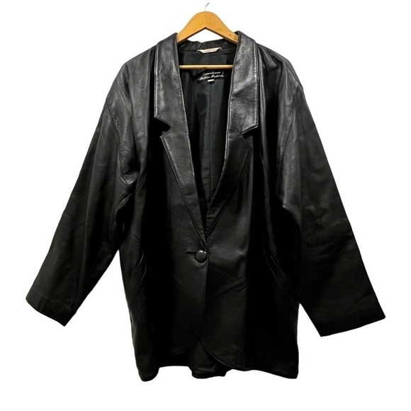 VINTAGE PRIMADONNA ITALIAN FASHIONS Leather Jacket Black - Picture 1 of 7